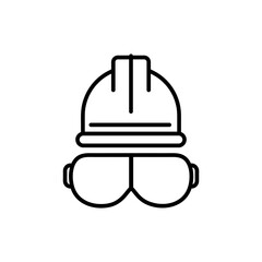 Safety helmet flat icon. Hard Hat Construction Icon flat illustration on white background..eps