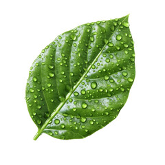 Fototapeta na wymiar Dew drops on leaf. isolated object, transparent background