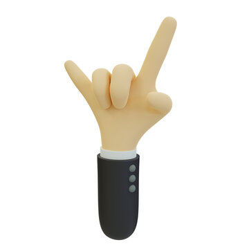 3D Rendering of Hand with Rock and Roll Pose