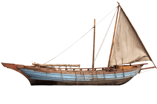 Dhow boat. isolated object, transparent background