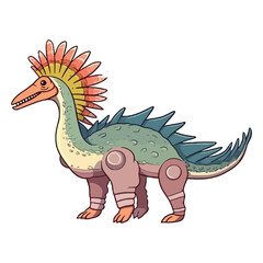 Naklejka premium Cute Spinosaurus Dinosaur Illustration