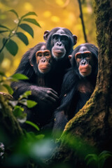 Cute Beautiful Chimps, Wildlife Photography, Generative AI