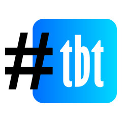 Tbt hashtag. Thursday throwback symbol. Vector illustration. EPS 10.