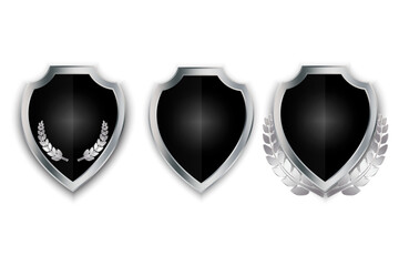 Set of shields. Black shields. Vector illustration. EPS 10.