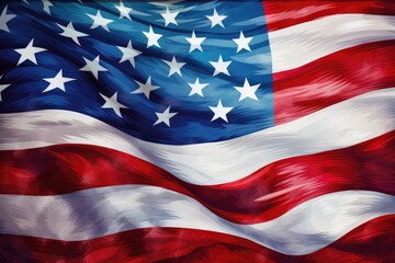 3D illustration of the American flag. ai generative