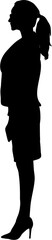 Business Woman Side View Silhouette Illustration
