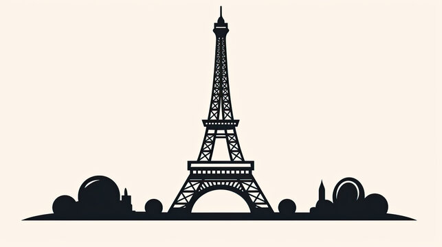 creative illustration of the eiffel tower in paris in france. Generative AI