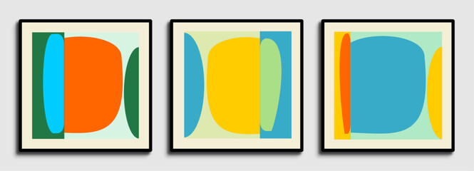 Abstract modern art design set in minimalist style with shapes and contemporary colors © jdoms