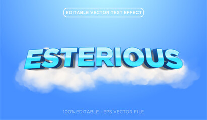 esterious blue cloud text effect