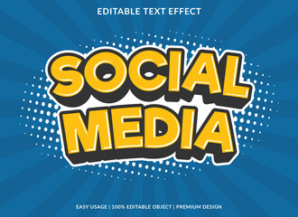 social media editable text effect template use for font style logo