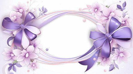 Flower with ribbon, beautiful frame, Ai Generative