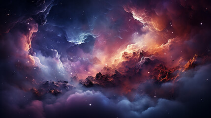 Fototapeta premium galaxy and nebula photo with purple and pink color tone, hyper realistic Made by AI generated