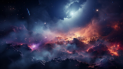Fototapeta na wymiar galaxy and nebula photo with purple and pink color tone, hyper realistic Made by AI generated