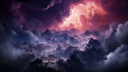 Fototapeta premium galaxy and nebula photo with purple and pink color tone, hyper realistic Made by AI generated