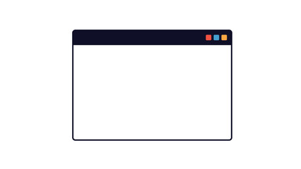 Vector blank pop up window isolated on white background