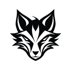 coyote design logo, wolf icon, vector isolated on white background
