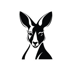Kangaroo cartoon Logo design, vector illustration isolated on white background