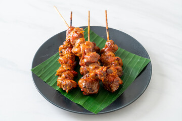 grilled chicken gizzard skewer in Asian style