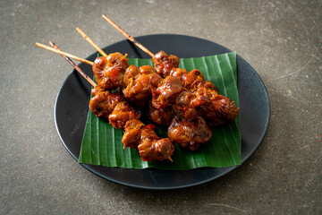 grilled chicken gizzard skewer in Asian style