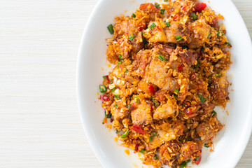 roasted crispy belly pork with salt and chili
