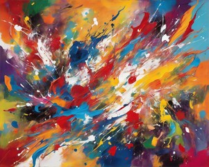 Colorful explosion abstract painting
