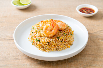 fried shrimps fried rice on plate