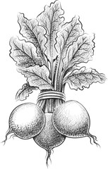 Beets bunch hand drawn vegetable