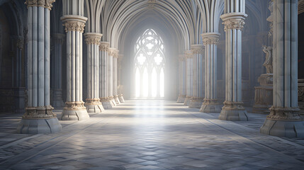 colonnade in the cathedral | Generative AI