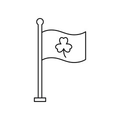 Flag with clover icon design. Clover leaf on the national flag. isolated on white background. vector illustration