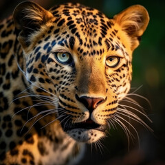 Obraz na płótnie Canvas Leopard in its natural Habitat, Wildlife Photography, Generative AI