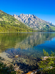 Hidden beach at Jenny Lake in Grand Teton National Park, Wyoming
