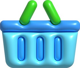 3d illustration empty shopping cart.