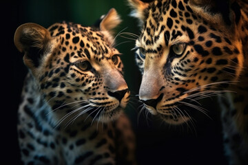 Obraz na płótnie Canvas Leopard in its natural Habitat, Wildlife Photography, Generative AI