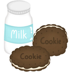 Cookies and bottle of milk