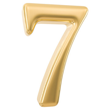 7 Number 3d Gold