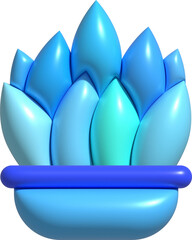 3d illustration, cactus and aloe vera desert thorn plant cactus and tropical house plants.