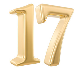 17 Number 3d Golden