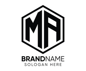 M A letter logo design vector template