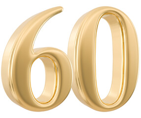 60 Number 3d Golden