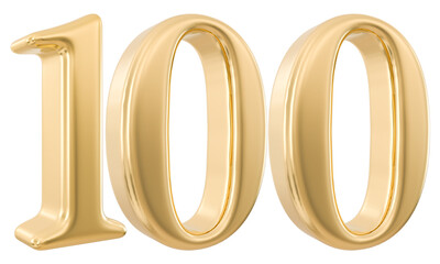 100 Number 3d Golden