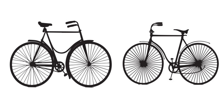Silhouette bicycle black color vector illustration 