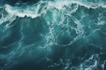 Obraz premium Aerial Top Down Shot Of Ocean, Generative AI