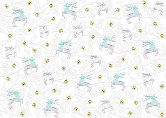 Deers and friends pattern