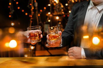 whiskey, for a friendly party in a bar or a restaurant.
