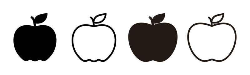 Apple icon set illustration. Apple sign and symbols for web design.