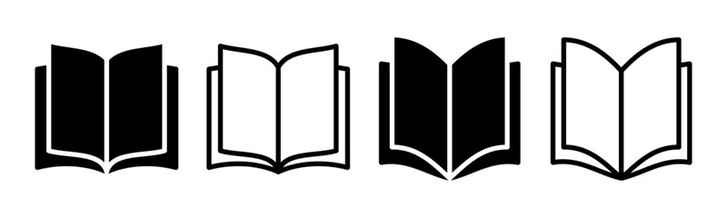 Book icon set illustration. open book sign and symbol. ebook icon