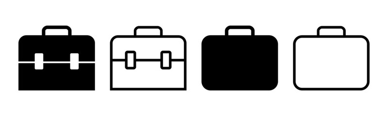 Briefcase icon set illustration. suitcase sign and symbol. luggage symbol.
