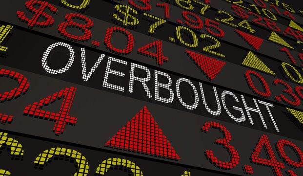 Overbought Stock Market Share Prices Overvalued Business 3d Illustration