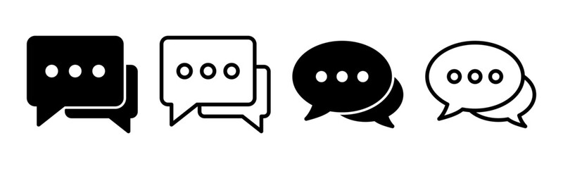 Chat icon set illustration. speech bubble sign and symbol. comment icon. message