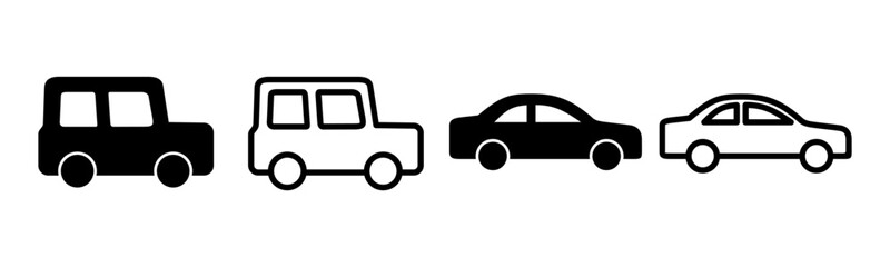 Fototapeta premium Car icon set illustration. car sign and symbol. small sedan